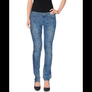Isabel Marant Blue Polka Dot Jeans Size 38